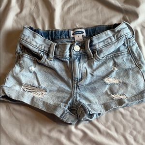 Old Navy distressed whitewash denim shorts size 8